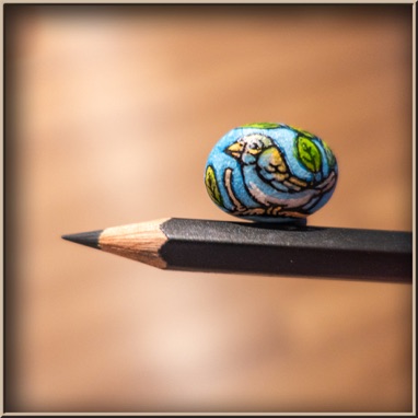 Tiny bird - Painted Rock